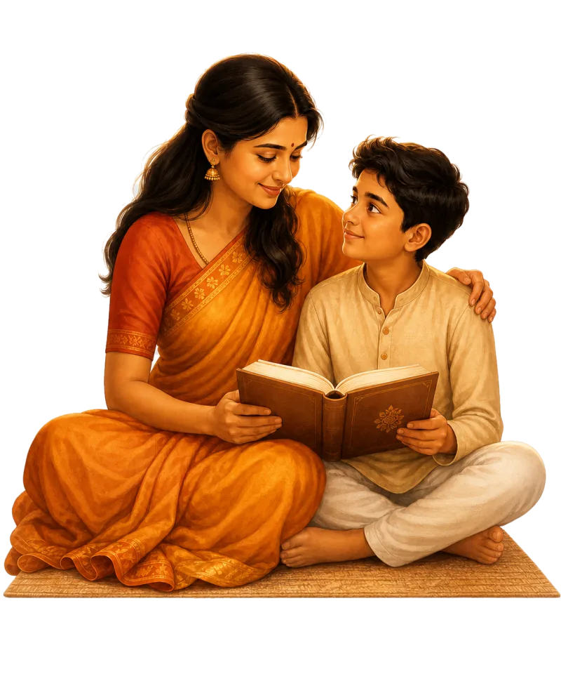 A parent and child sharing a calm ritual